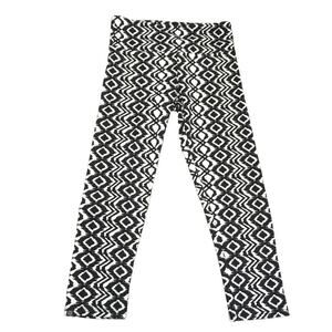 Onzie Leggings Capri Activewear Diamond Print Black White XS Yoga Pants Athletic